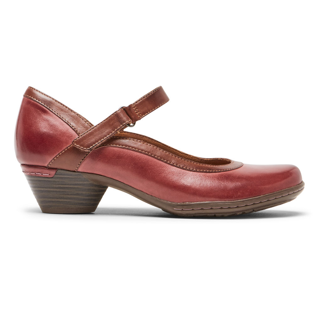 Rockport Flats For Womens Red - Cobb Hill Laurel Mary Jane - WZ5678930